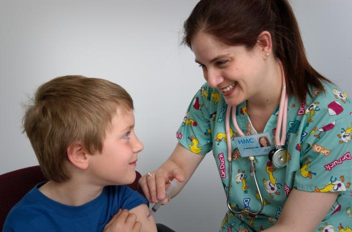 Child Receiving a Flu Vaccination