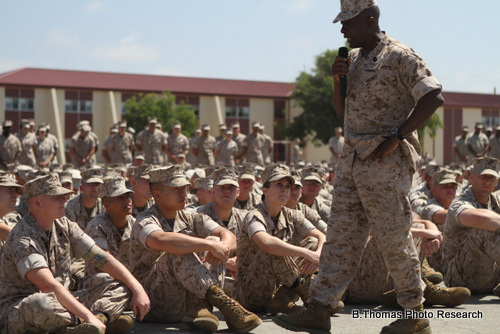 Sgt. Major Speaks to 2000 Marines at Camp Del Mar