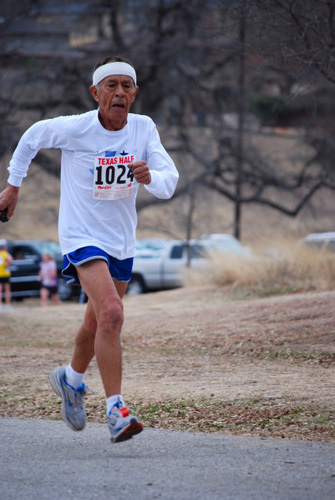 Senior Citizen Competing in a 5k Run