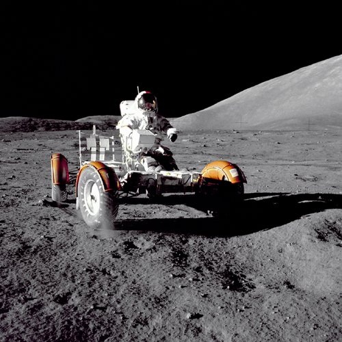 Apollo 17 Photo - Eugene A. Cernan on Lunar Rover