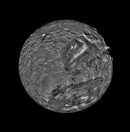Miranda as Seen by Voyager 2  (moon of Uranus)