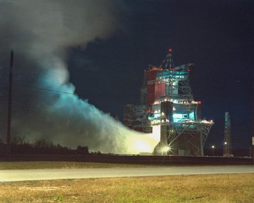 Night Time Test Firing at Stennis Space Center