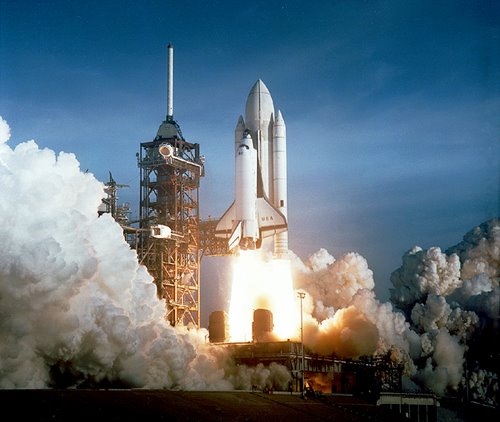 First Launch of Columbia Space Shuttle (STS-1)