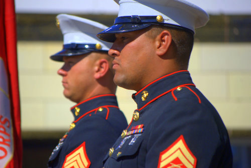 Profile of a Marine in a Parade