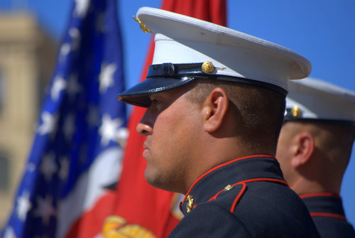 Marines Color Guard Stock Photo