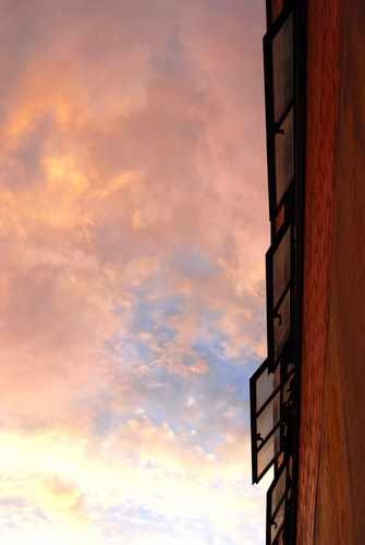Clouds and Open Warehouse Window