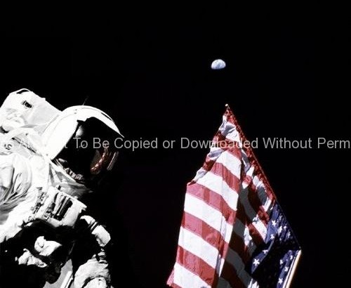 Apollo 17 Photo – Astronaut Harrison Schmitt and American Flag GPN-2000-001137