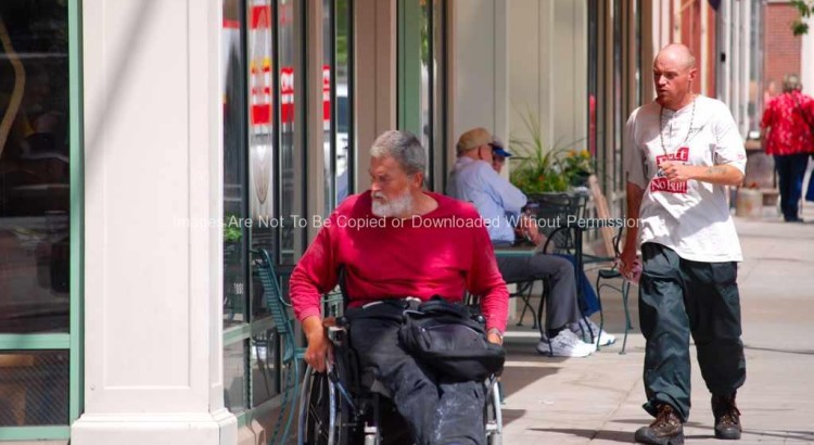 Homeless Man in Wheelchair in Cheyenne, WY