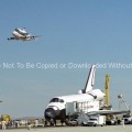 Endeavour on Runway with Columbia on SCA Overhead GPN-2000-000160