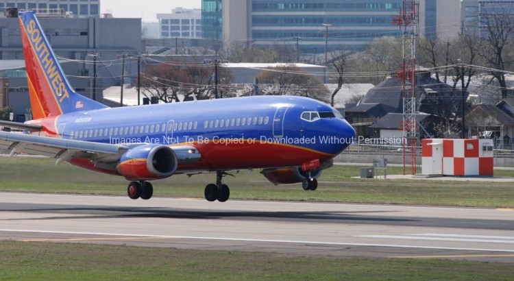 Southwest Airlines Jet Airplane Just Before Touchdown