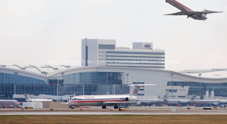 American Airlines Jets at International terminal at DFW Airport
