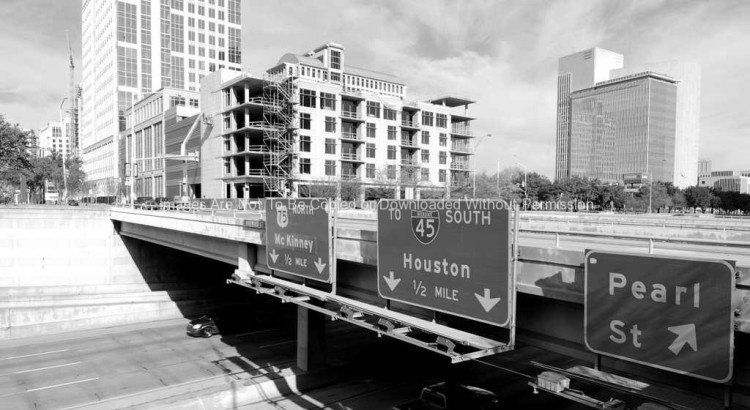 Downtown Dallas Highway Signs and Traffic